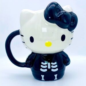 Hello Kitty Skeleton Halloween Sanrio 3D Standing Full Body Ceramic Mug XL,